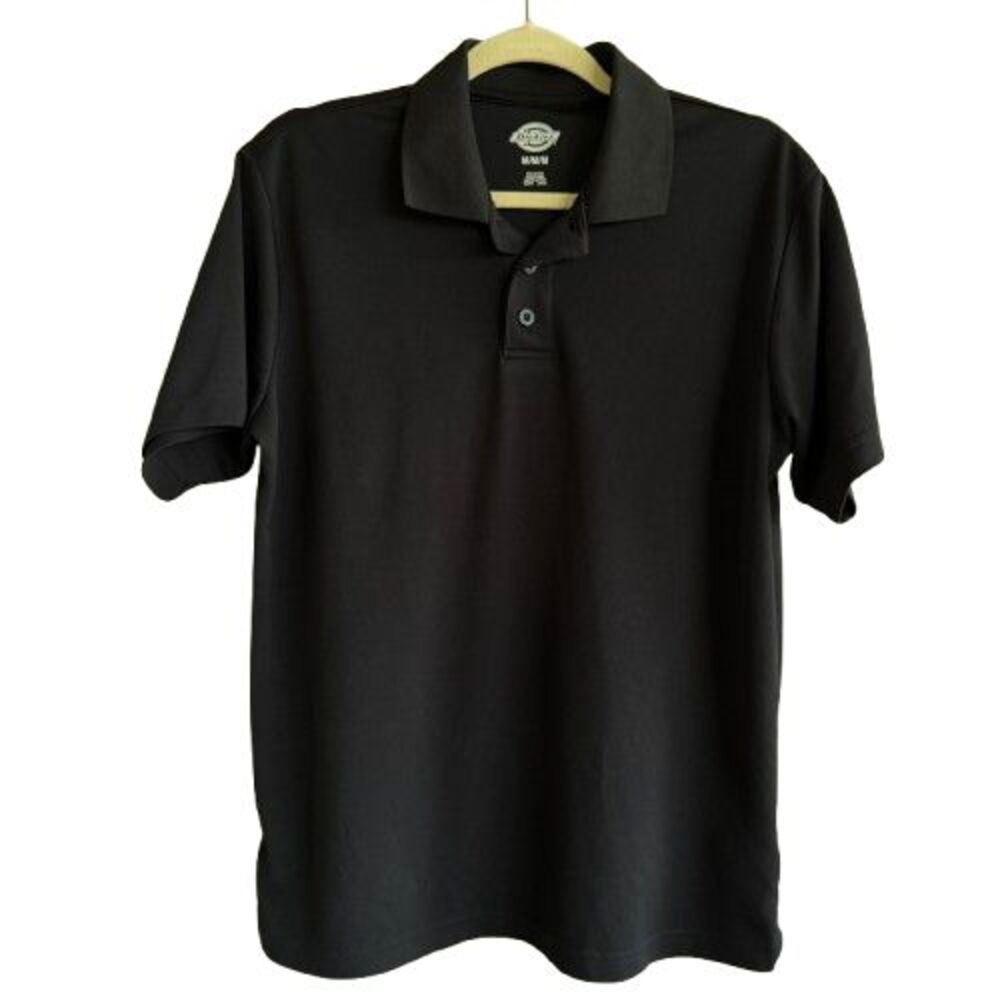 Dickies Black Polo Shirt Mens M Performance Workwear Short Sleeve Uniform